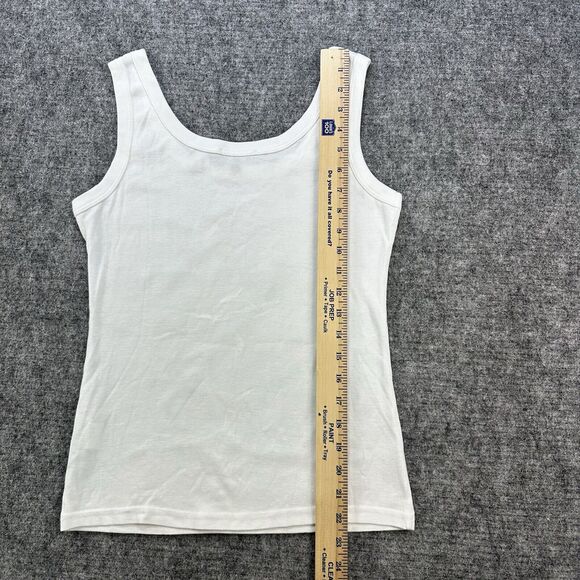 Paris Van Master Tank Top Women Medium White Silver Metallic Made in France Soft - Picture 9 of 12